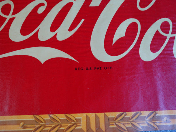 Coca-Cola New Old Stock Cafe Front Window Display Valance Celluloid Transfer 1933-37 AP1251