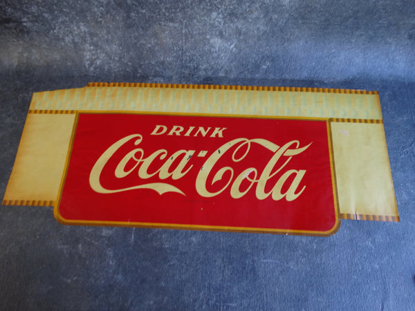 Coca-Cola New Old Stock Cafe Front Window Display Valance Celluloid Transfer 1933-37 AP1252