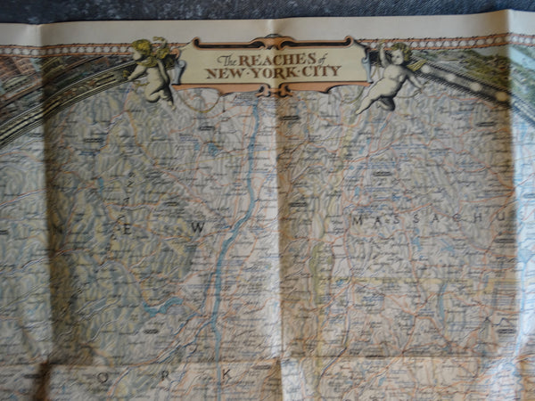 The Reaches of New York - National Geographic Map 1939 AP1288