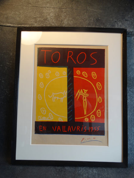 Picasso Offset Color Lithograph Poster- Toros En Vallauris 1955 - AP1290