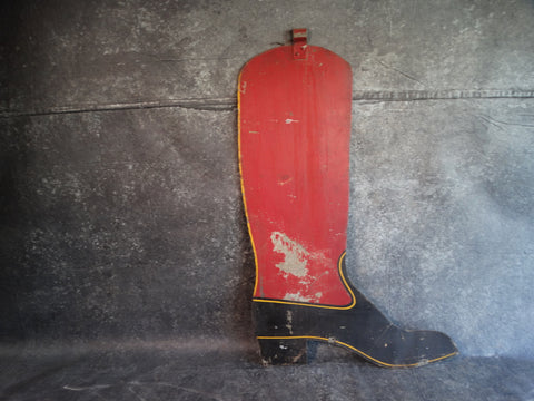 Boot Sign- Die-Cut Metal Double-sided Trade Sign circa 1940s AP1305