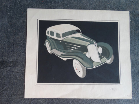 Phil Wright Original Illustration - Pontiac Concept Rendering c 1932 AP1322