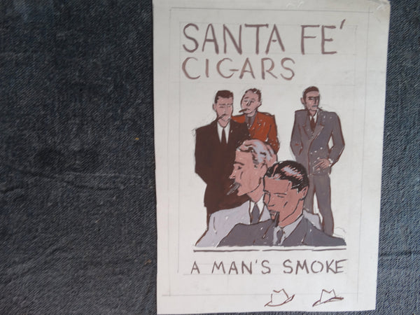 Sam Hyde Harris - Advertising Concept Art for Santa Fé Cigars circa 1930s AP1323