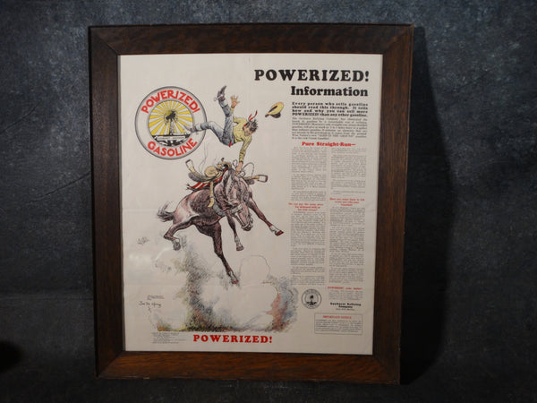 Powerized Gasoline - Art by Joe De Yong 1916 Map of Montana AP1353