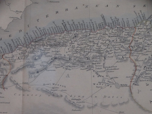 John Rapkin Map of the Northern Africa Coast 19th Century Print AP1362