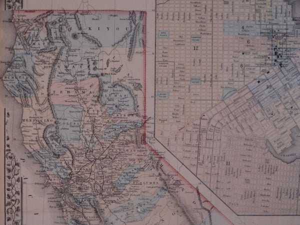 1890 Map of San Francisco and the State of California AP1385