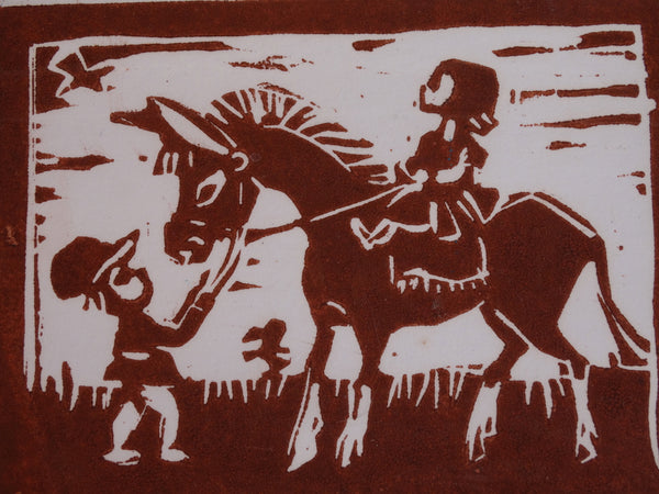 Marie Cofalka - Children with Pony - Linoleum Print AP1410