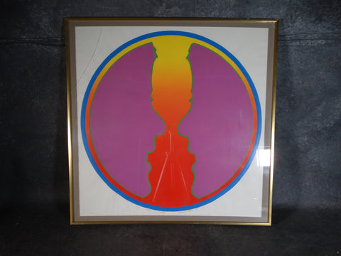 Purple - 1970s Totally Trippy Double Profile Silkscreen Print - AP1420
