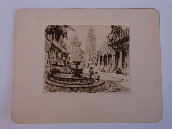 Thomas Hill McKay (1875-1941) - Olvera Street - Etching AP1423