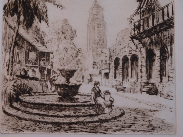 Thomas Hill McKay (1875-1941) - Olvera Street - Etching AP1423