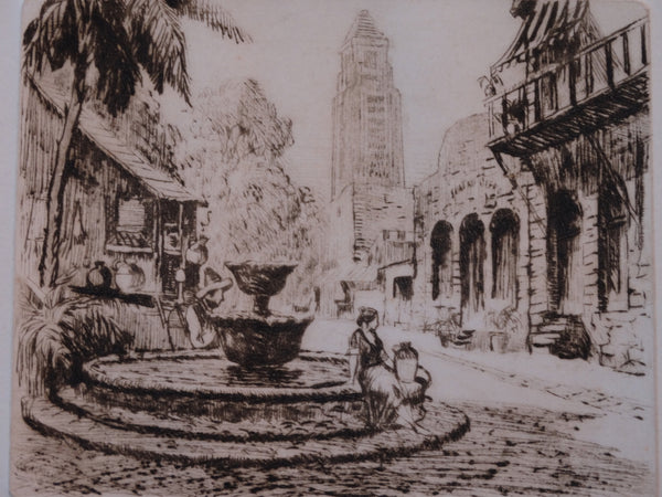 Thomas Hill McKay (1875-1941) - Olvera Street - Etching AP1423