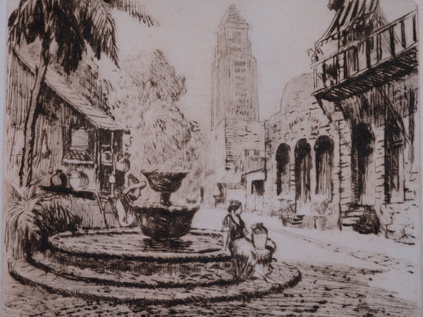 Thomas Hill McKay (1875-1941) - Olvera Street - Etching AP1423