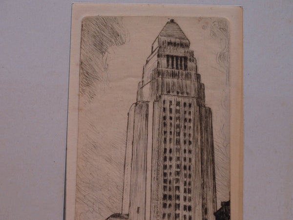 Thomas Hill McKay (1875-1941) City Hall, Los Angeles - Etching AP1426