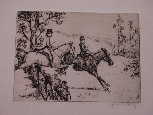 Thomas Hill McKay (1875-1941)Fox Hunt - Etching AP1427