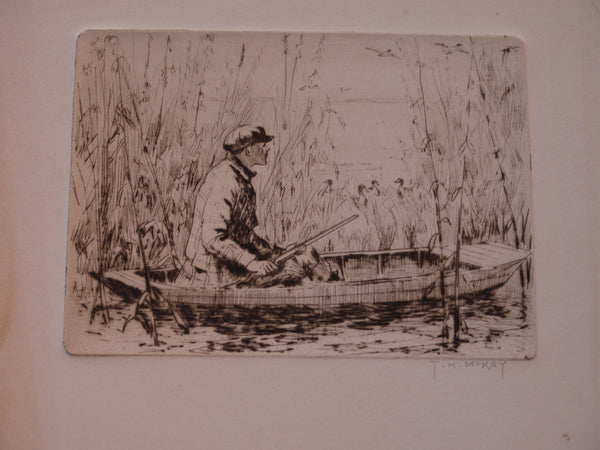 Thomas Hill McKay (1875-1941) Duck Hunting in the Reeds - Etching AP1428