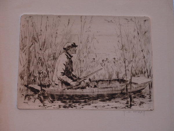 Thomas Hill McKay (1875-1941) Duck Hunting in the Reeds - Etching AP1428