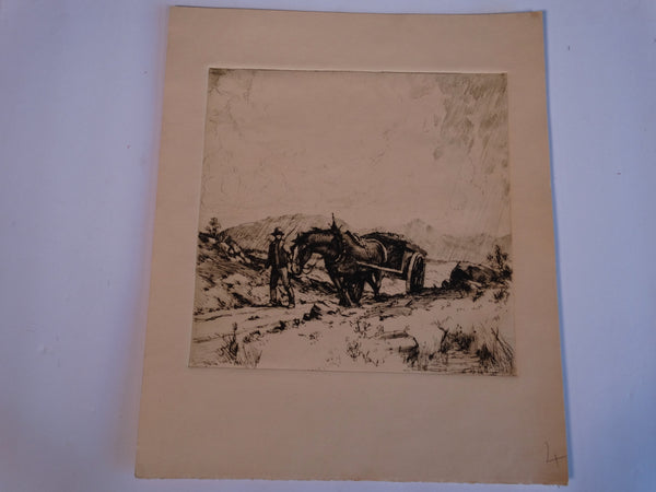 Thomas Hill McKay - The Peat Cart - Etching AP1436