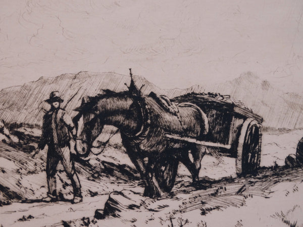 Thomas Hill McKay - The Peat Cart - Etching AP1436