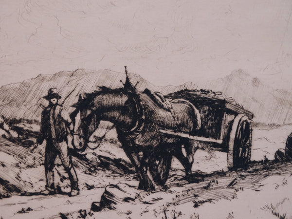 Thomas Hill McKay - The Peat Cart - Etching AP1435