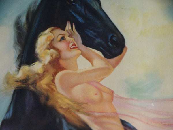 Irene Patten - Risqué Pin-Up Nude with Horse (Lady Godiva, or Youth) 1936 - Print AP1447