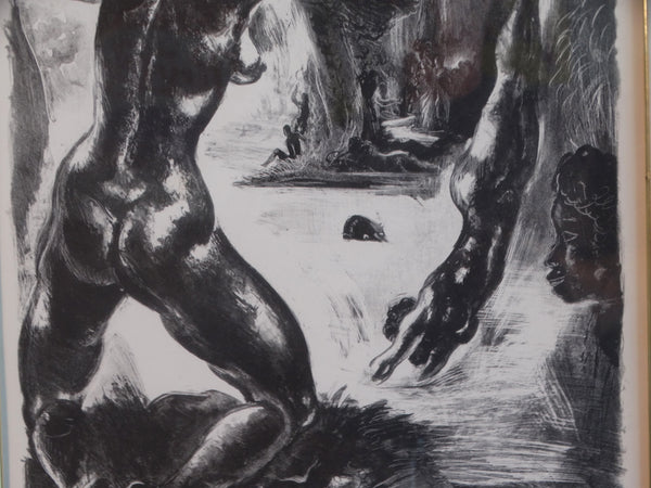 Edy Legrand - The Swimming Hole - Lithograph c 1930s AP1470
