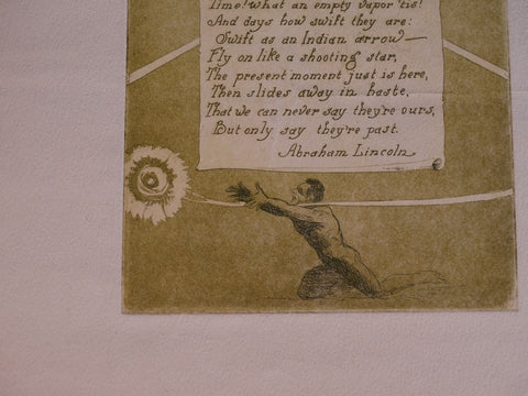 Bernhardt Wall - etching from his Lincoln Project - Poem By Abraham Lincoln- AP1518