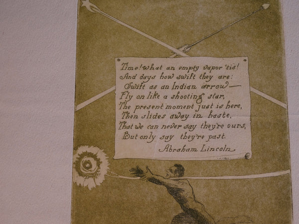 Bernhardt Wall - etching from his Lincoln Project - Poem By Abraham Lincoln- AP1518