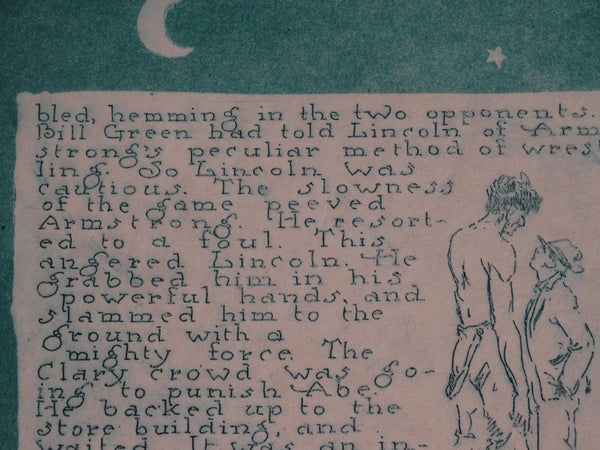 Bernhardt Wall - etching from his Lincoln Project - Lit Candle at Night Margin, Lincoln In A Confrontation - AP1523