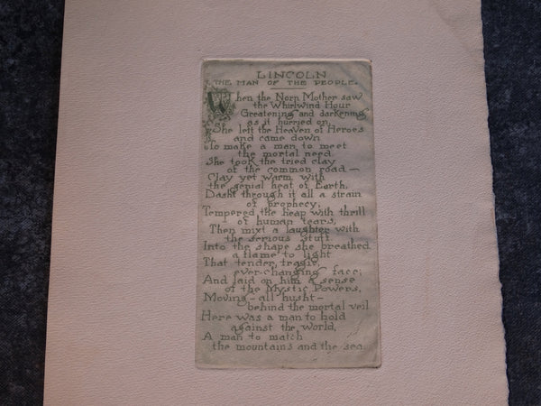 Bernhardt Wall - etching from his Lincoln Project - Lincoln, Man of the People Poem - AP1525