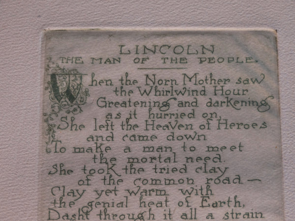 Bernhardt Wall - etching from his Lincoln Project - Lincoln, Man of the People Poem - AP1525