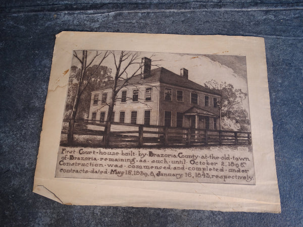 Bernhardt Wall - Lincoln's First Courthouse - Etching AP1537