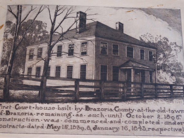 Bernhardt Wall - Lincoln's First Courthouse - Etching AP1537