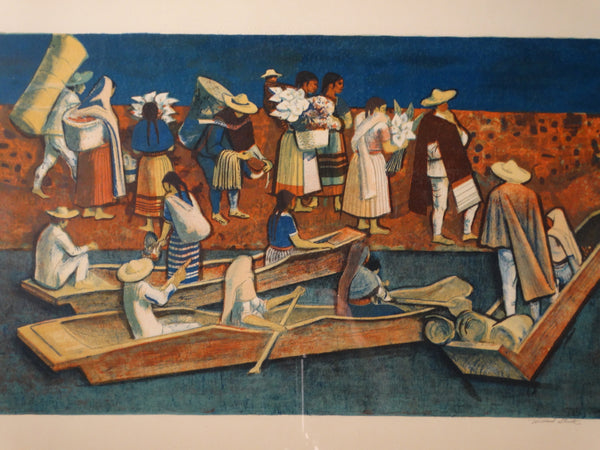 Millard Sheets Lithograph Mexican Travelers AP1538