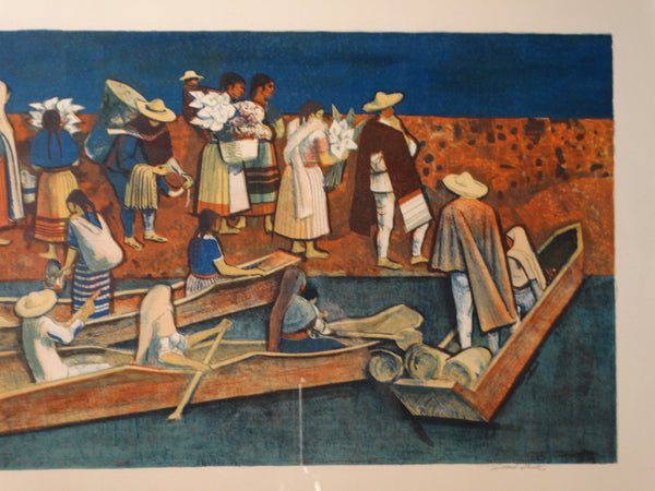 Millard Sheets Lithograph Mexican Travelers AP1538