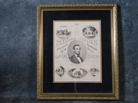 Forbringer & Co - Commemorative Abraham Lincoln Lithograph Advertising the Sangamo Insurance Co of Springfield Illinois AP1540