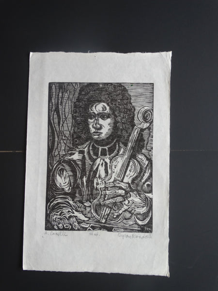 Byron Randall (1918-1999) - Woodcut - Portrait of Arcangelo Corelli - AP1554