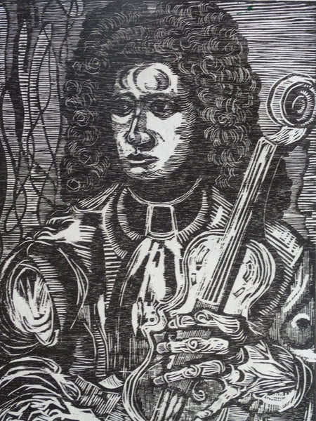 Byron Randall (1918-1999) - Woodcut - Portrait of Arcangelo Corelli - AP1554