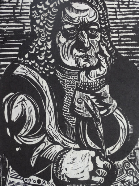 Byron Randall (1918-1999) - Woodcut - Portrait of Johan Sebastian Bach AP1555