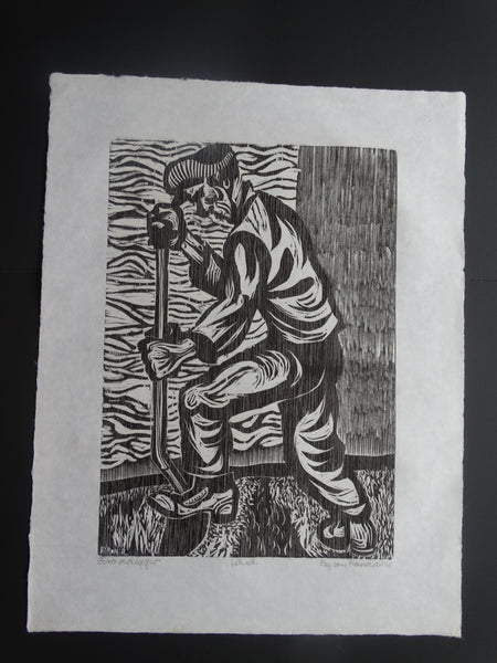 Byron Randall (1918-1999) - Woodcut -AP1567