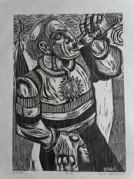 Byron Randall (1918-1999) - Woodcut - Drink - AP1569