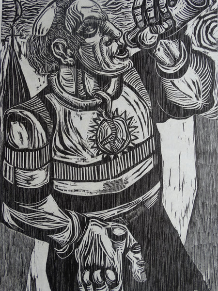 Byron Randall (1918-1999) - Woodcut - Drink - AP1569