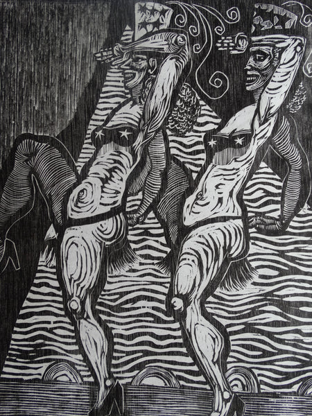 Byron Randall (1918-1999) - woodblock - US Stomp Queens (From the Beauty Queens series) 1968 - AP1571