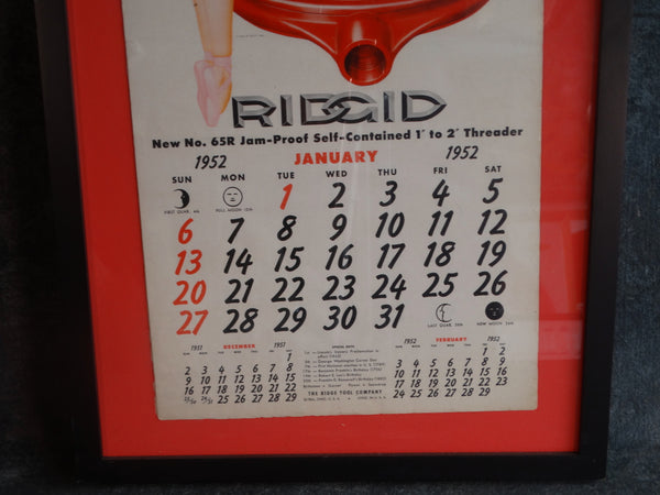 George Petty - Petty Girl Ridgid Calendar 1952 - Complete & Framed AP1576