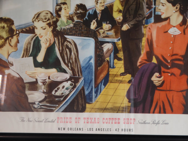 Southern Pacific Sunset Ltd Pride of Texas Coffee Shop Poster AP1579