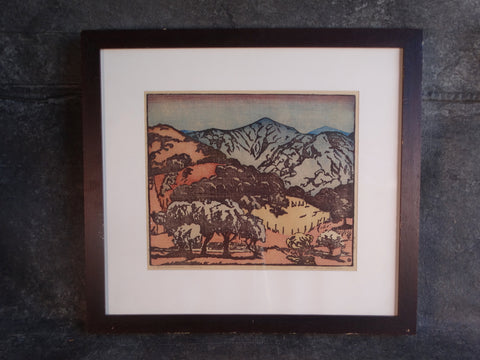 Anders Aldrin (1889- 1970) Block Print - California Hills (PRIVATE COLLECTION) AP1595
