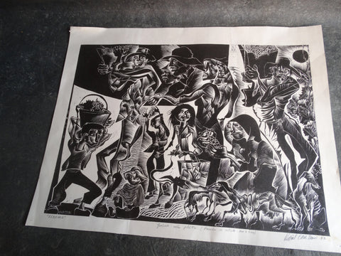 Raoul Capitani - Vendimia (The Harvest) 1973 - Block Print AP1630