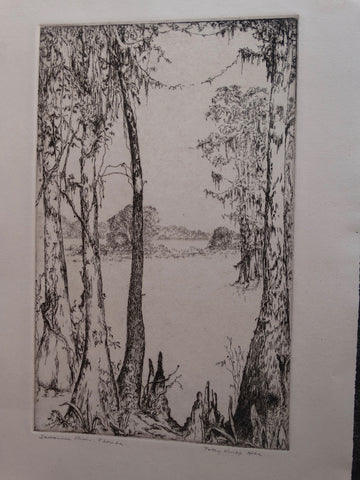 Polly Knipp Hill -Suwannee River, Florida - Etching AP1636