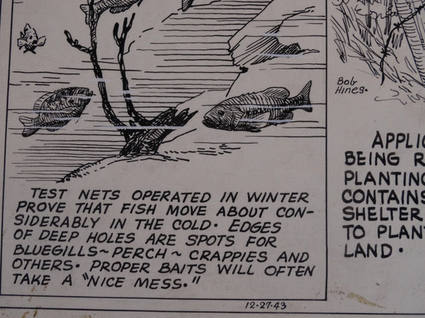 Robert Warren Hines - Wildlife Illustration - Another Wartime Adaptation - 1940s AP1640