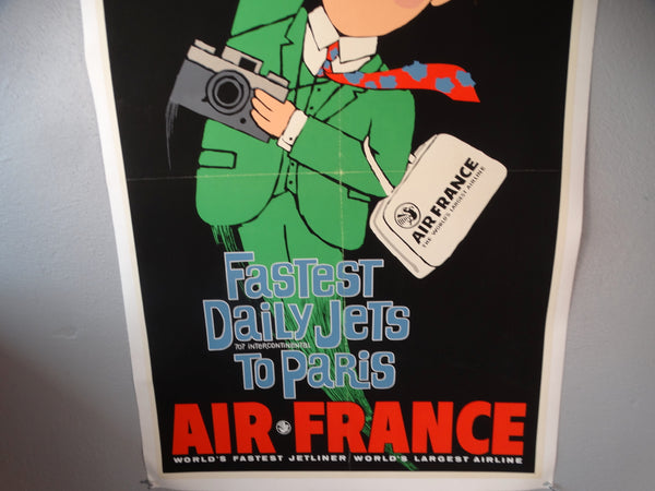 Saul Mandel - Fastest Daily Jets to Paris Air France Poster 1957 AP1658