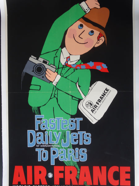 Saul Mandel - Fastest Daily Jets to Paris Air France Poster 1957 AP1658